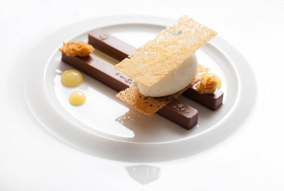 chocolate bars plated dessert
