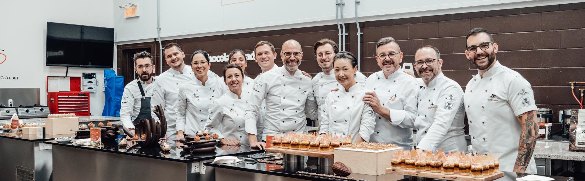 chefs gathered in the montreal chocolate academy