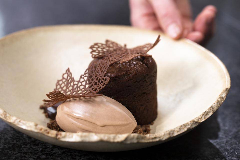 Molten Chocolate Cake made with NXT dairy-free chocolate