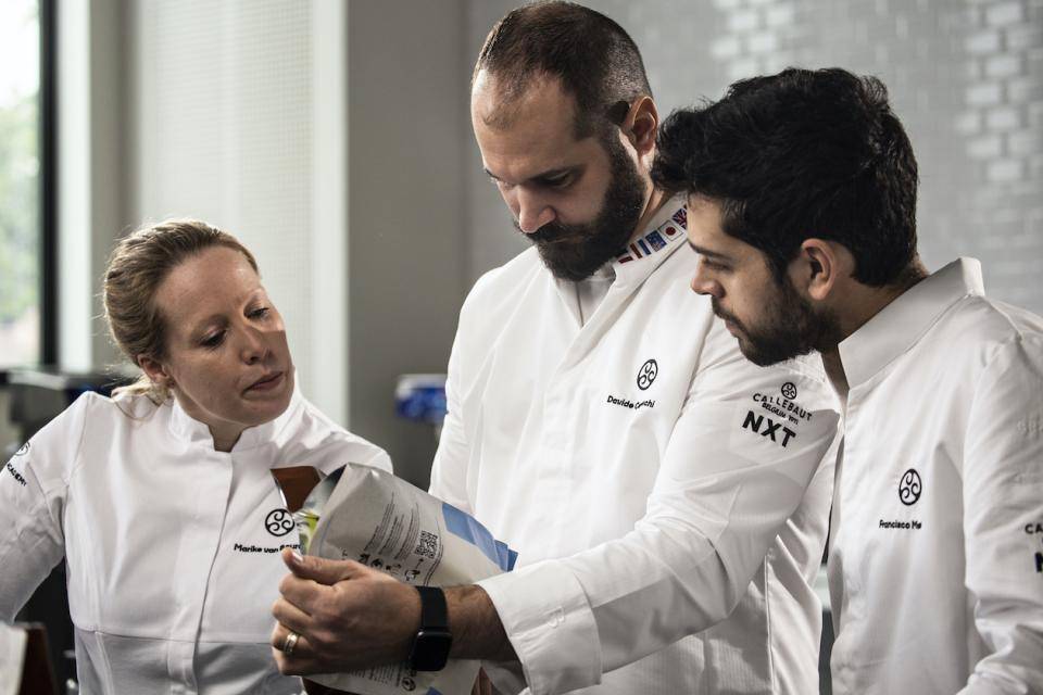Chefs discussing ingredients for vegan dairy replacements