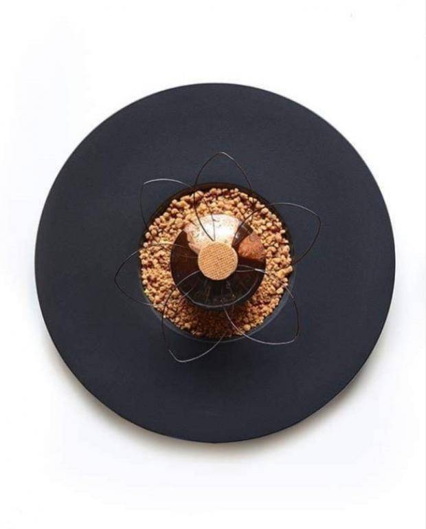 a plated dessert by chef Alexander Ivanchev