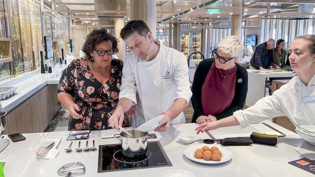 Chef Alberto Simonato instructs a guest