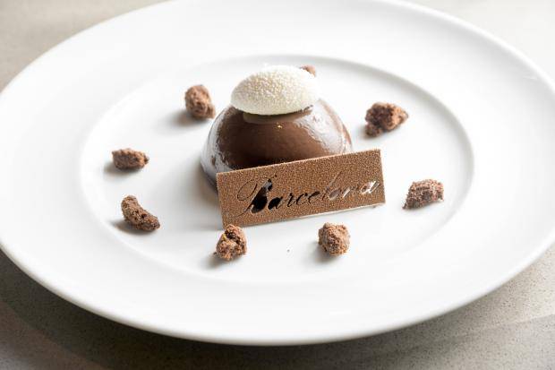 AChocolate Dessert celebrating the ship's stop in Barcelona