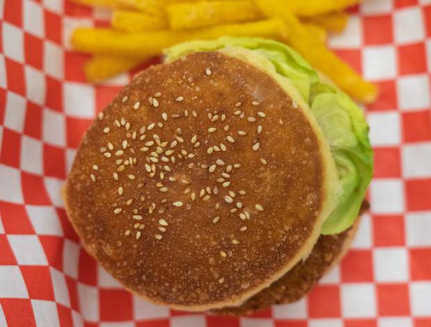 hamburger and fries