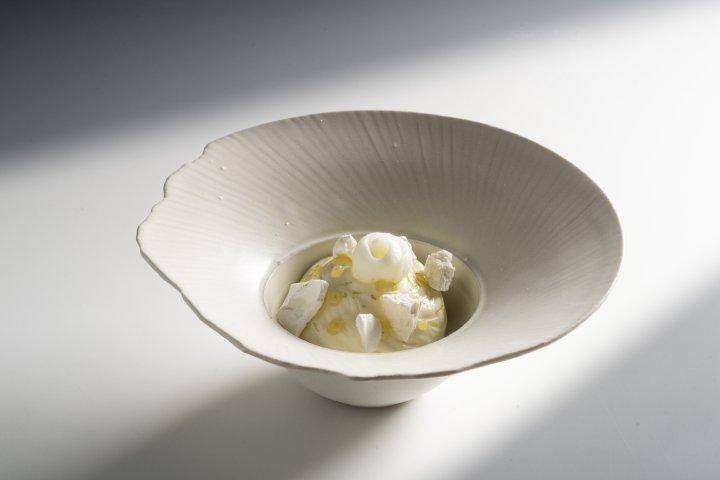application in white dish