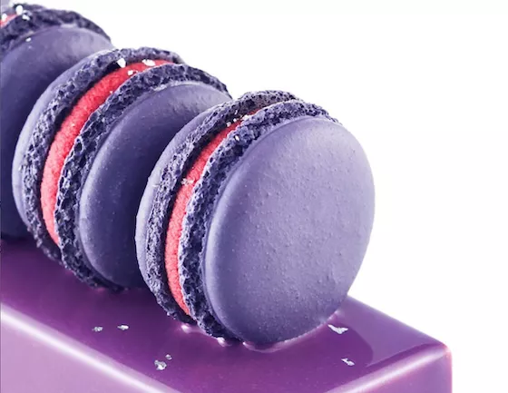 Macarons petits gâteau qui sont magnifiquement colorés par le chef Philippe Bertrand