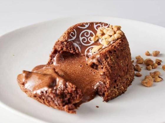 a hot chocolate lava cake